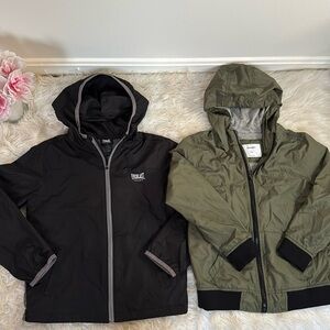 OLD NAVY & EVERLAST (2) Jacket bundle- green w/ black & black w/ gray.  size:8